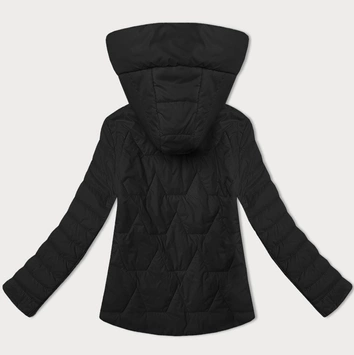 Lekko ocieplana kurtka damska ze stójką i kapturem J Style czarna (16M9229-392)