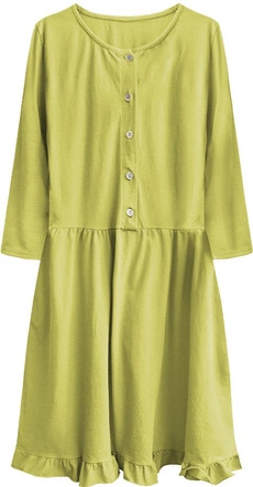 BAWEŁNIANA SUKIENKA OVERSIZE MUSZTARDOWA (305ART)