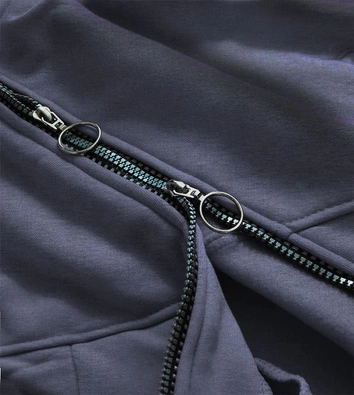 DŁUGA DAMSKA BLUZA Z KAPTUREM GRAFITOWA (702)