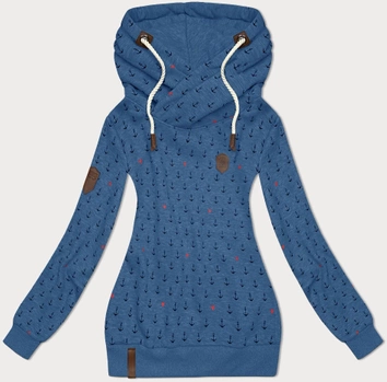 Wzorzysta bluza damska niebieska (2304)