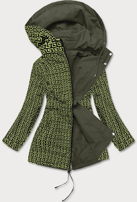 Parka damska 2w1 khaki/limonka (w702)