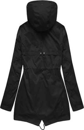 PARKA Z PODPINKĄ CZARNA (B2635)