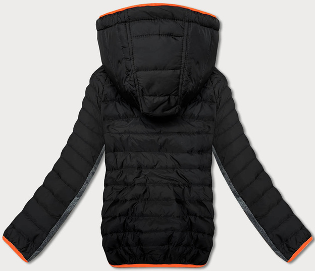 Pikowana sportowa kurtka damska czarny-grafit (8M915-392)