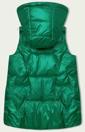 Bezrękawnik damski z kapturem zielony (B8171-82)