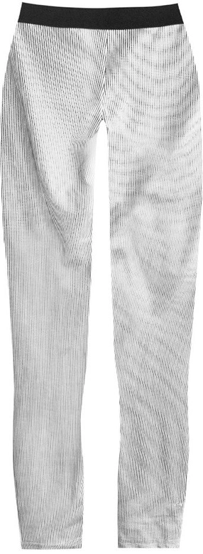 BŁYSZCZĄCE LEGGINSY W GEOMETRYCZNY WZÓR BIAŁO-CZARNE (316/1ART)