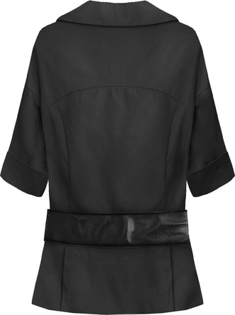 ŻAKIET Z PASKIEM CZARNY (319ART)