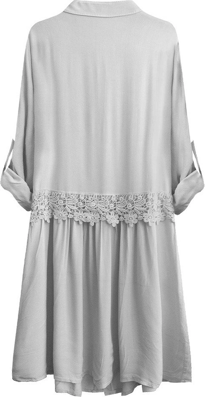 BAWEŁNIANA SUKIENKA KOSZULOWA SZARA (307ART)