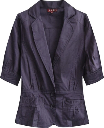 BAWEŁNIANY ŻAKIET Z KRÓTKIM RĘKAWEM CIEMNOFIOLETOWY (X1022X)