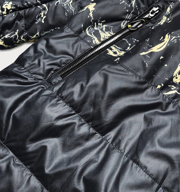 Damska kurtka z nadrukiem czarna (7769)