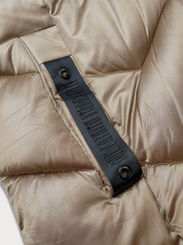 Zimowa pikowana kurtka damska S'west beżowa (B8273-12)