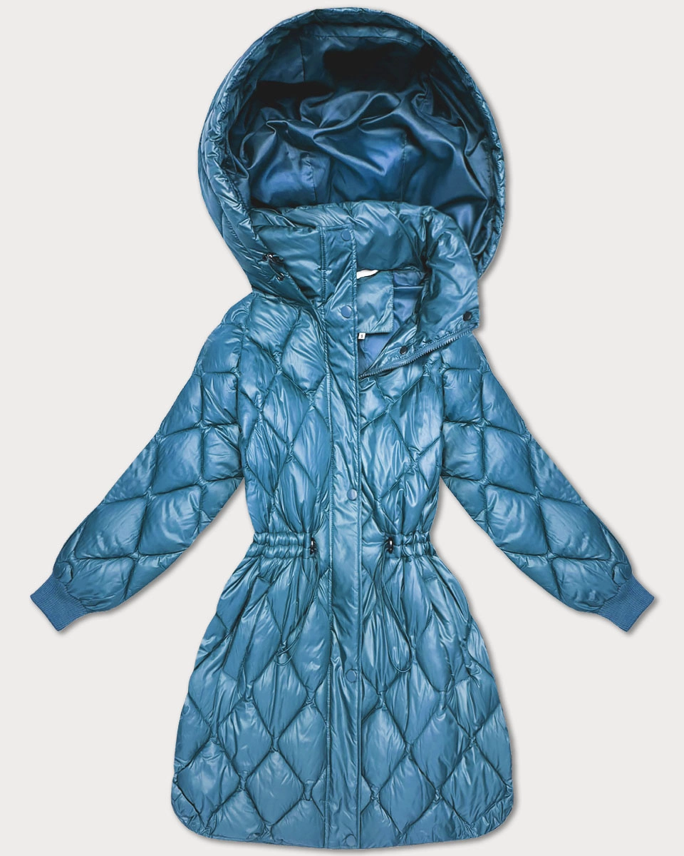 Obszerna zimowa kurtka damska oversize Minority niebieska (M2-6518-30)