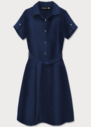 SUKIENKA Z KOŁNIERZYKIEM TYPU SZMIZJERKA GRANATOWA (431ART)