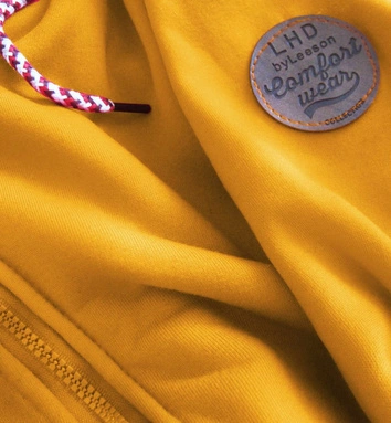 DŁUGA DAMSKA BLUZA DRESOWA Z KAPTUREM ŻÓŁTA (725)