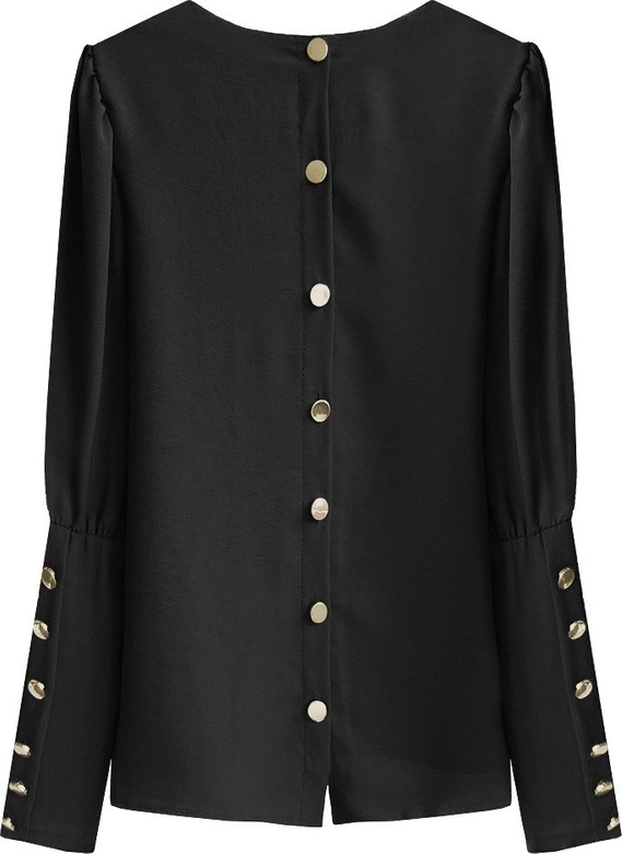 BLUZKA ZAPINANA NA PLECACH CZARNA (478ART)