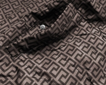 Dwustronna kurtka parka damska granatowo-brązowa (xw581x)