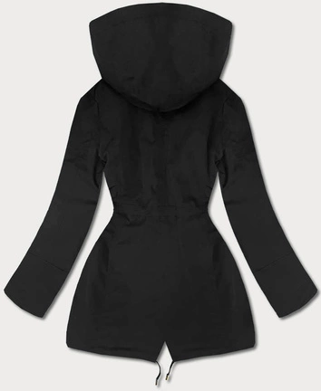 Dwustronna kurtka damska czarno-karmelowa (w502-1)