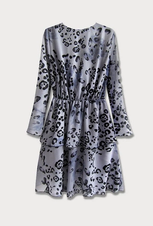 Sukienka z kopertowym dekoltem szara (454/1art)