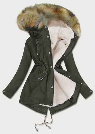 DAMSKA PARKA Z PODPINKĄ KHAKI (1998A)