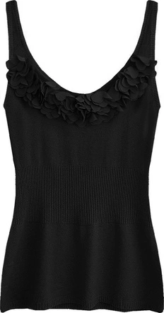 SWETERKOWA BLUZKA NA RAMIĄCZKACH CZARNA (1513)