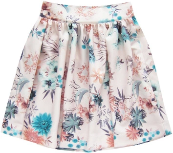 WZORZYSTA SPÓDNICA Z ZAMKIEM PUDROWY RÓŻ (89ART)