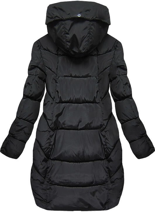 PIKOWANA KURTKA Z KAPTUREM CZARNA (1819)