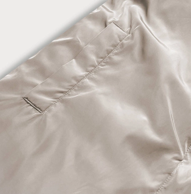 Długa dwustronna kurtka zimowa brąz/cappuccino (l22-9852-300/62)