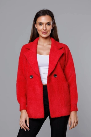 Krótka narzutka alpaka czerwona (CJ65)