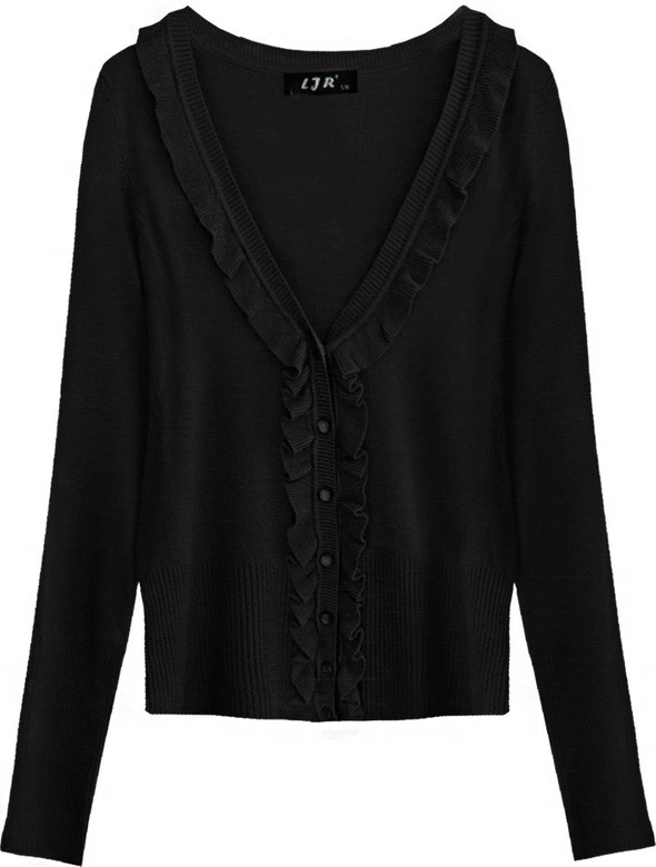 SWETEREK Z FALBANĄ CZARNY (1522)