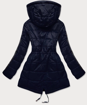 Dwustronna kurtka damska granatowo-grafitowa (w556-1)