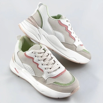 Damskie adidasy na grubszej podeszwie beżowe (bs-05)