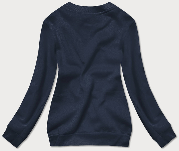 Bluza dresowa damska ze ściągaczami ciemny granat (w01-25)