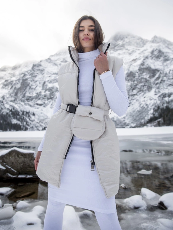 Puchowa kamizelka ze stójką Factory Price ecru (612)