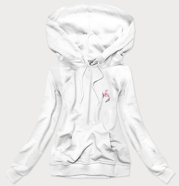 Bluza damska z kapturem flaming biała (n4594)