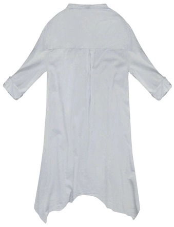 TRAPEZOWA KOSZULA Z GIPIURĄ SZARA (ART25)