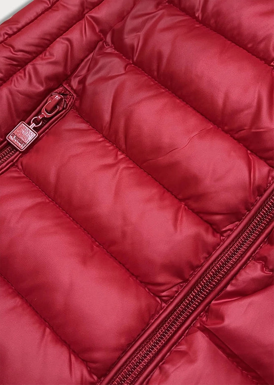 Bezrękawnik ze stójką damski czerwony (b2722-4)