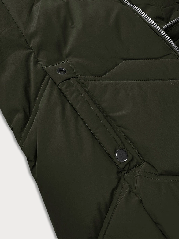 Kurtka zimowa damska plus size z kapturem S'west khaki (B8300-11)