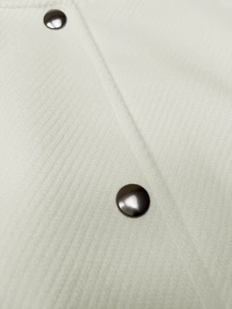 Wełniana kurtka bomber ecru (15687)