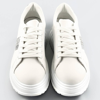 Sneakersy na grubej podeszwie białe (ad-576)