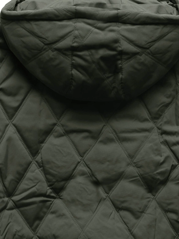 Pikowana kurtka z ozdobnymi ściągaczami army (16M9086-136)