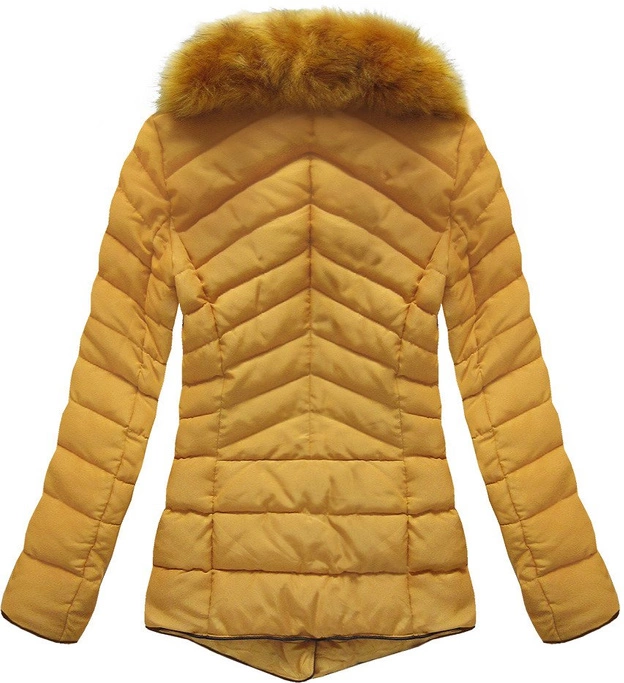 PIKOWANA KURTKA Z KOŁNIERZEM ŻÓŁTA (R1058)
