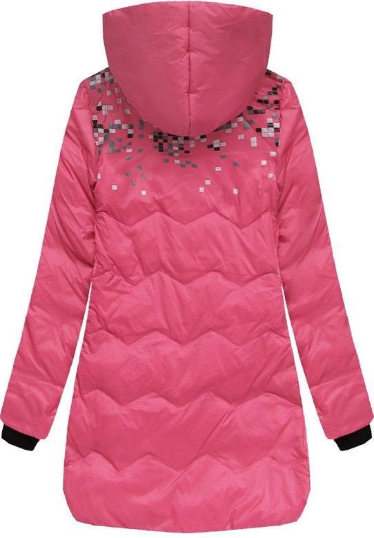KURTKA Z KAPTUREM I KIESZENIAMI RÓŻOWA (6005B)