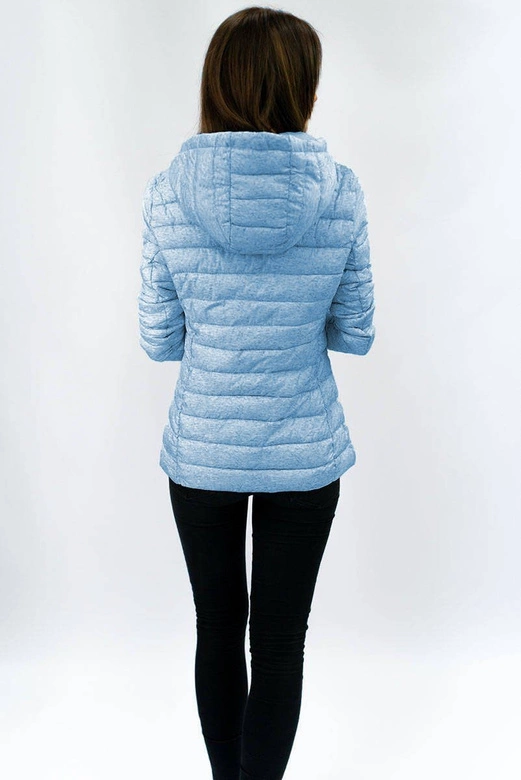 PIKOWANA KURTKA Z KAPTUREM BŁĘKITNA (7211)