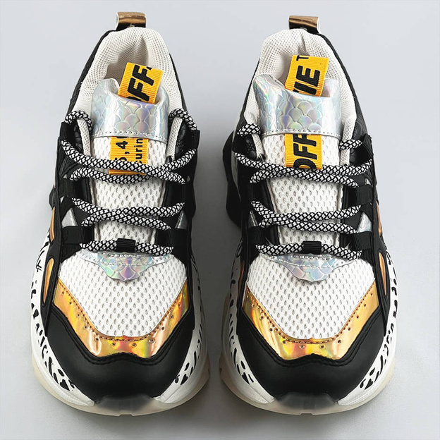 Damskie sneakersy panterka czarne (bx1827-sp)