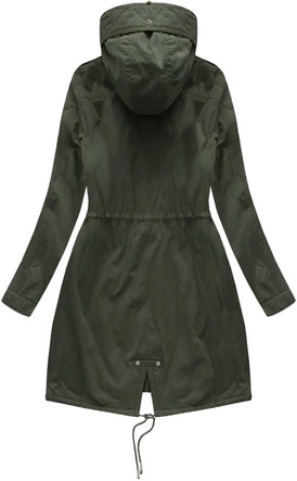 Damska parka zimowa na misiu z kapturem khaki (7992-PLUS)