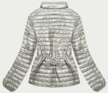 Błyszcząca kurtka damska pikowana beżowa (n-6107-63)