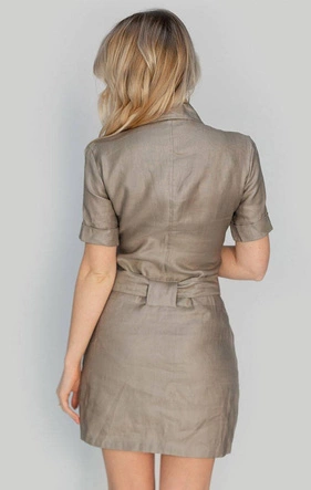 SUKIENKA MINI Z LNU BEŻOWA (2829)