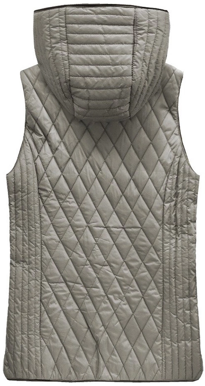 PIKOWANY BEZRĘKAWNIK Z KAPTUREM CAPPUCCINO (B1066-30)