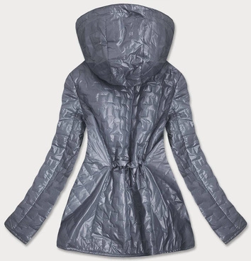 Kurtka damska z ozdobnymi wstawkami szara (mm50)