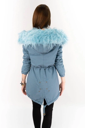 ZIMOWA PARKA DAMSKA NIEBIESKA (D-196-5)
