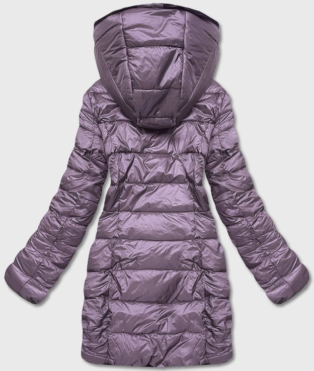 Dwustronna kurtka futro damska fioletowa (b8053-51)